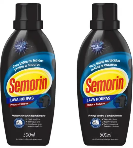 KIT 2LAVA ROUPAS PRETAS SEMORIN 500ML