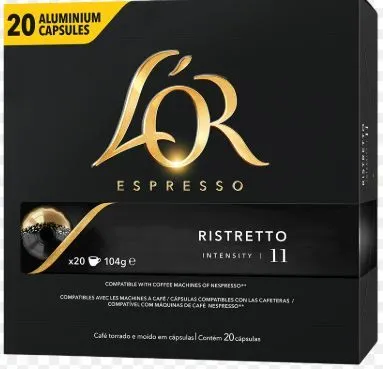 CAPSULAS DE CAFÉ L\OR RISTRETO 104G C/20