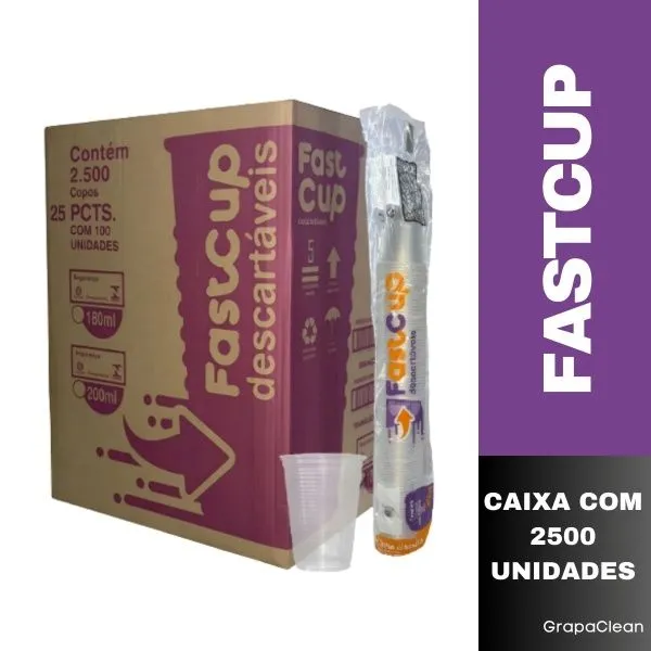 COPO 180ML FASTCUP PS BCO CX C/2500