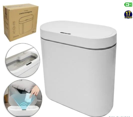 LIXEIRA INTELIGENTE/SENSOR C/TAMPA 17L