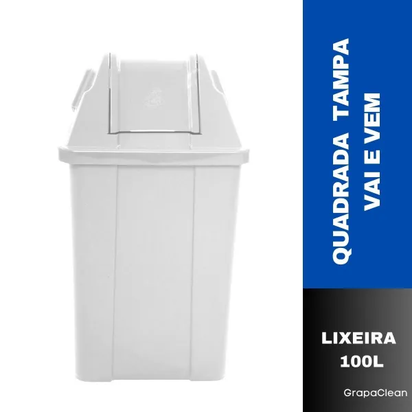 LIXEIRA PLAST.QUAD.100L JSN C/TP VAI VEM ...