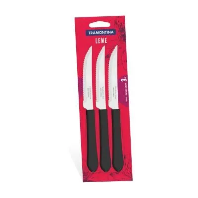 CJ. FACA CHURRASCO INOX C/3