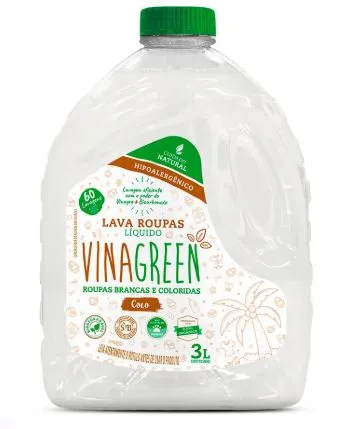 KIT 2 LAVA ROUPAS VINAGREEN COCO 3LT