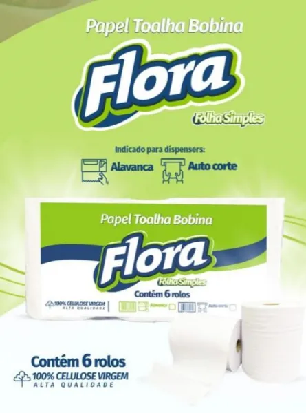 TOALHA BOBINA FLORA CEL 6X20X200