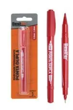 CANETA MARC.PERM.BESTFER 2PONTAS VERMELHA