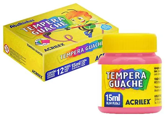 Tinta Guache Acrilex 15 ml Rosa – Caixa  ...