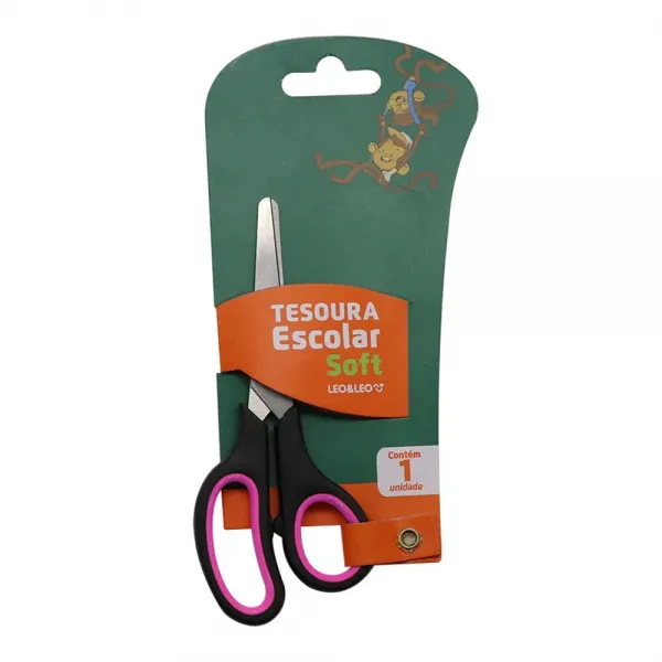Tesoura Escolar Soft Inox 14 cm com Cabo ...