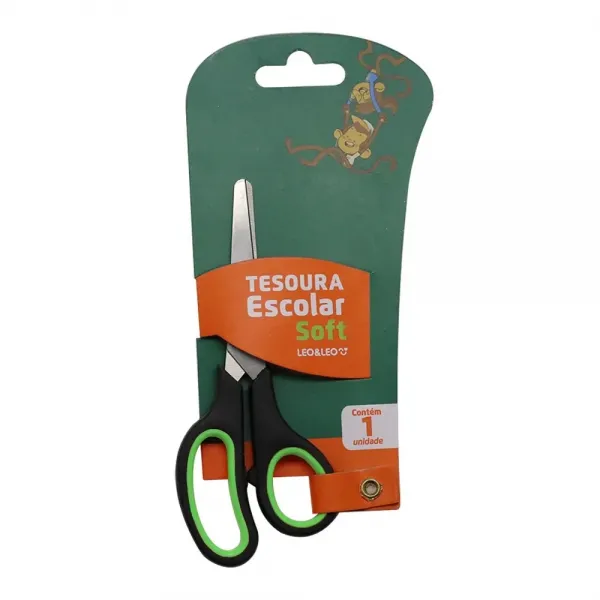 Tesoura Escolar Soft Inox 14 cm com Cabo ...