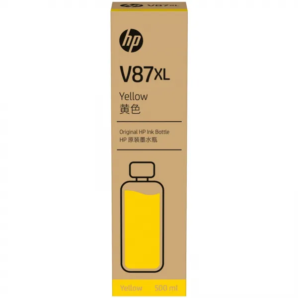 Garrafa de Tinta HP V87XL Amarelo 500ml  ...