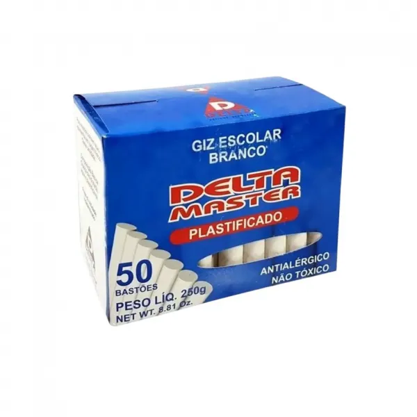 Giz branco plastificado – caixa com 50 u ...