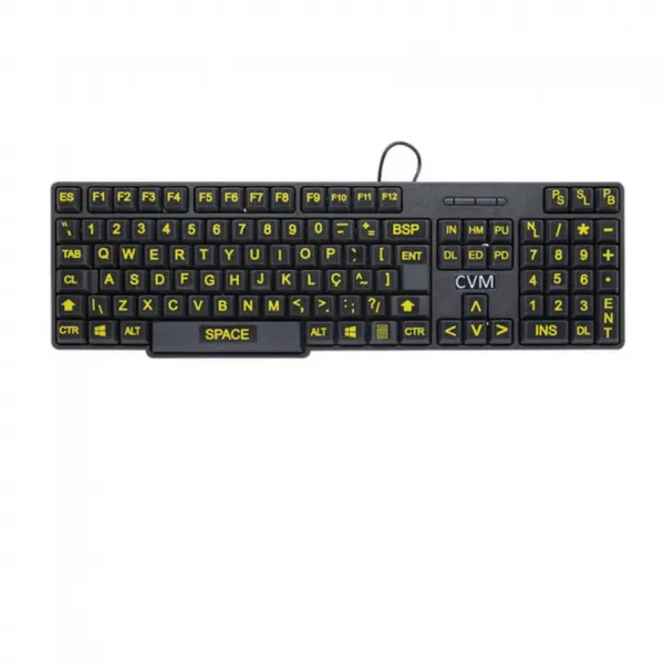 Teclado USB para Baixa Visão com Letras  ...