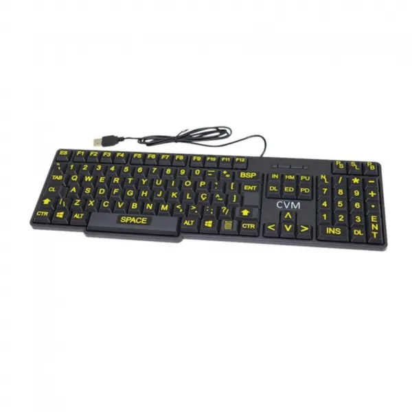 Teclado USB para Baixa Visão com Letras  ...
