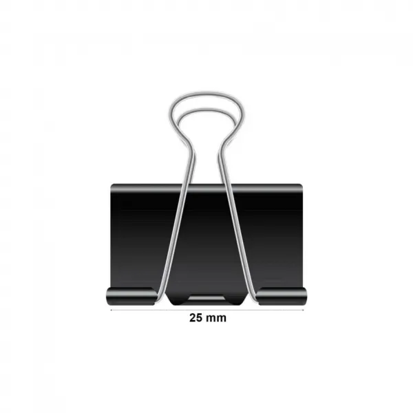 Prendedor de Metal Binder Preto 25 mm –  ...