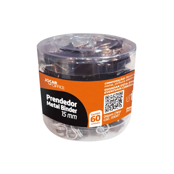 Prendedor de Metal Binder Preto 15 mm Jo ...