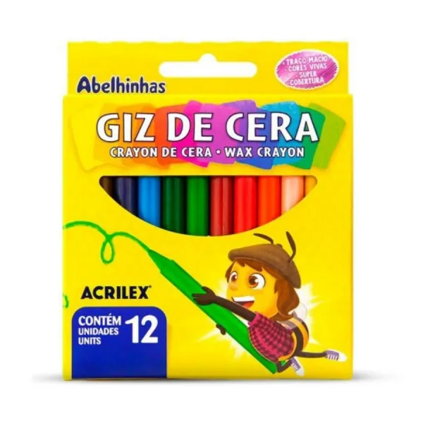 Giz de Cera Big Giz Redondo CX com 12 Co ...