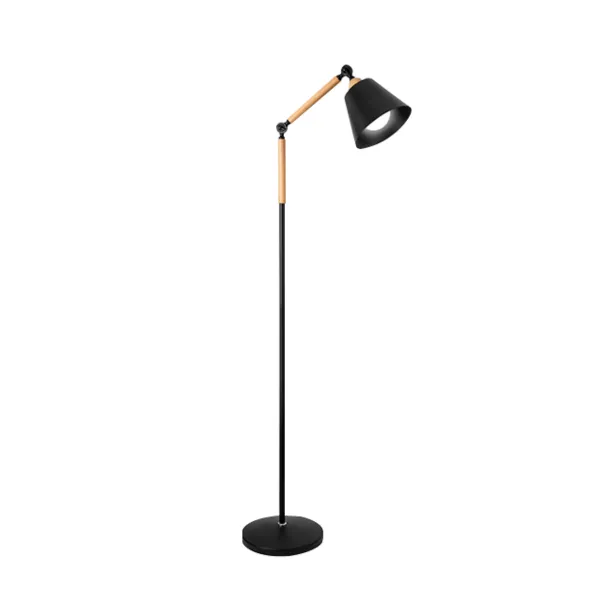 Coluna Orion Preta Com Madeira Luminária ...