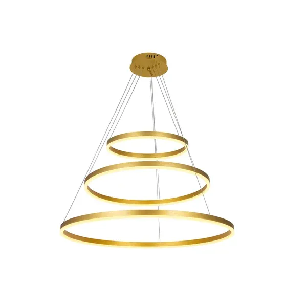 Pendente Cosmos 180 Dourado 3 Aros de Led