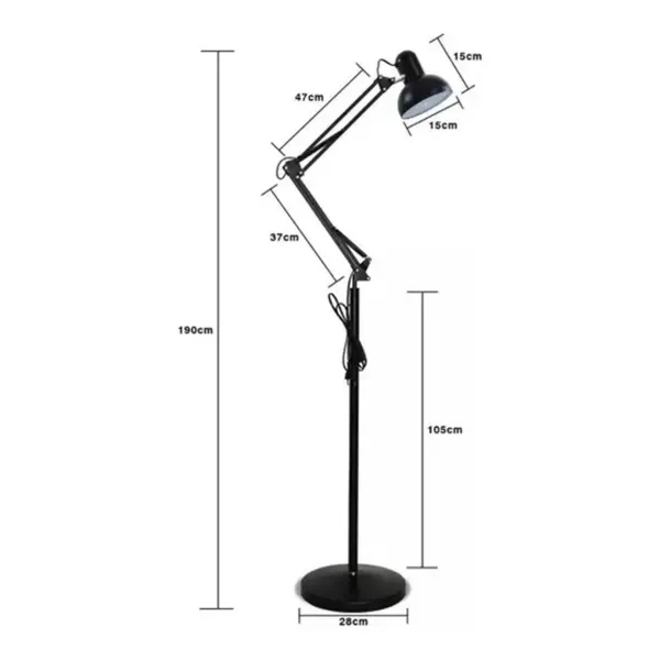 Luminária De Chão 1xe27 Office Lamp