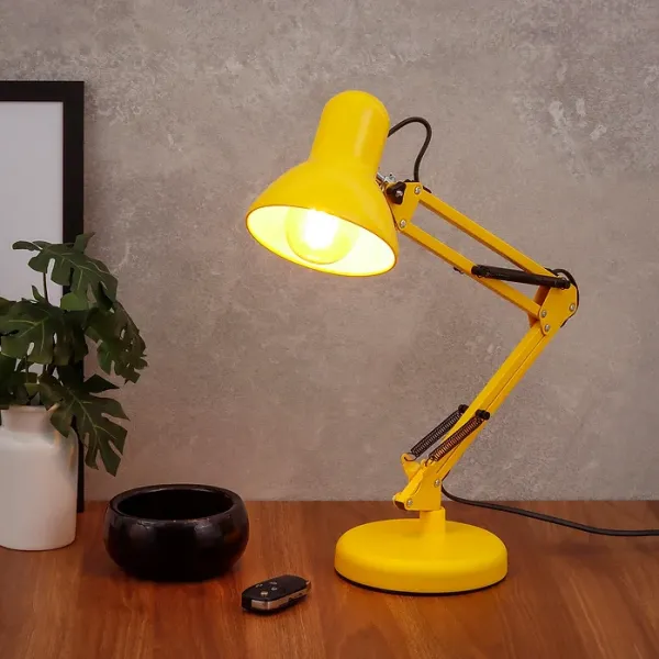 Abajur de Mesa Articulado Amarelo