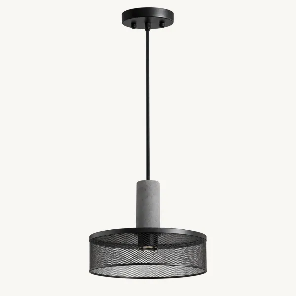 Pendente Gobi Preto Metal Cimento E27 25c...