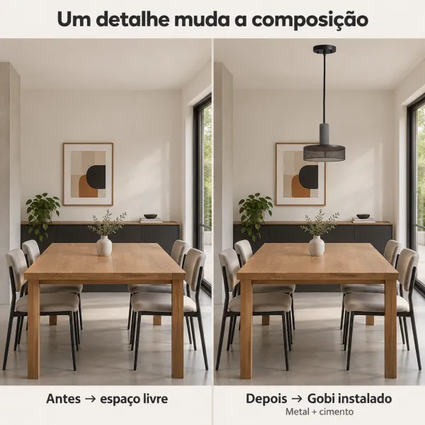 Pendente Gobi Preto Metal Cimento E27 25c...