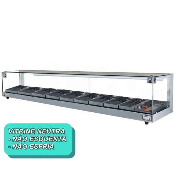 B-VN150 - Vitrine Neutra Beta 1,50m Prata...