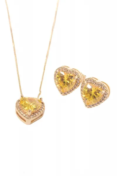 Conjunto Quartzo Coração