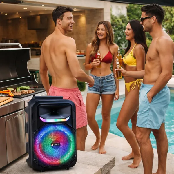 Caixa de Som Portátil 320W Bluetooth TWS ...