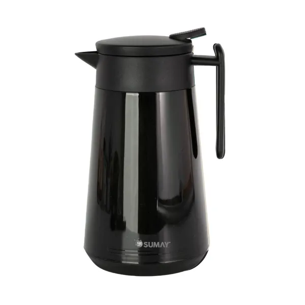 Garrafa Térmica 1L Preta Ampola Vidro  Qu...