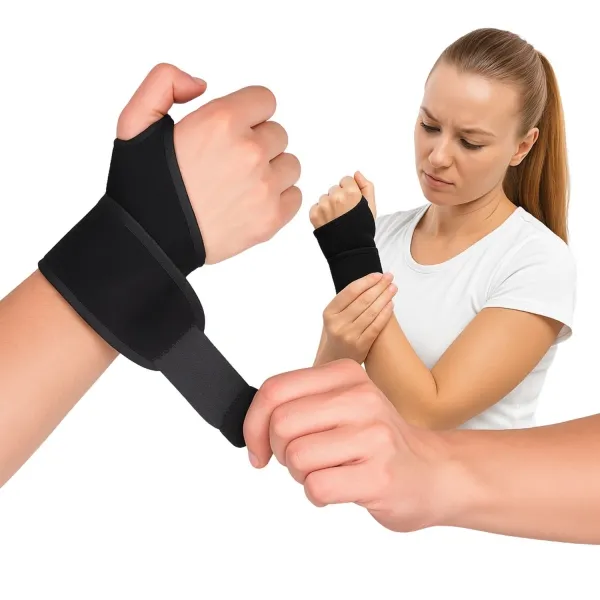 Munhequeira Ajustável em Neoprene Preta Y...