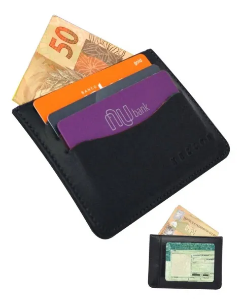 Carteira Masculina Slim Pequena Couro Cnh...