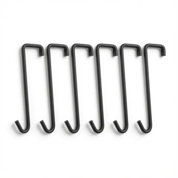 Kit 6 Ganchos de Ferro 60cm Preto para Pe...