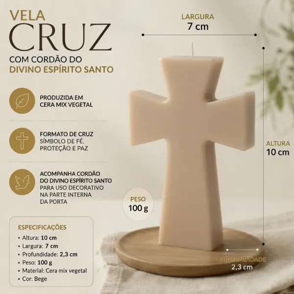 Vela Cruz com Cordão do Divino Espírito S...