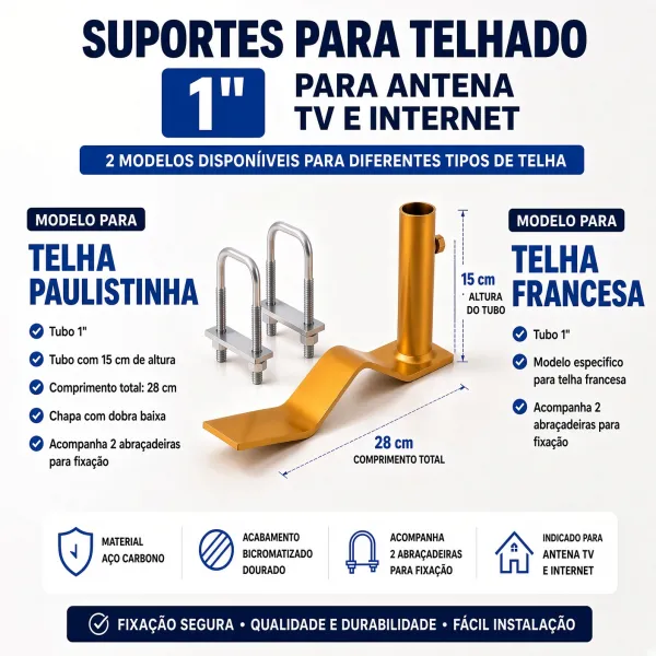 Suporte para Telha Francesa Tubo 1 de Ant...