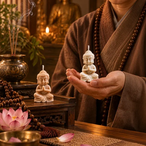 Kit 2 Velas Buda Decorativas Artesanais  ...