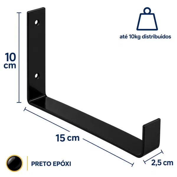 Kit 2 Mão Francesa Invertida 15cm Suporte...