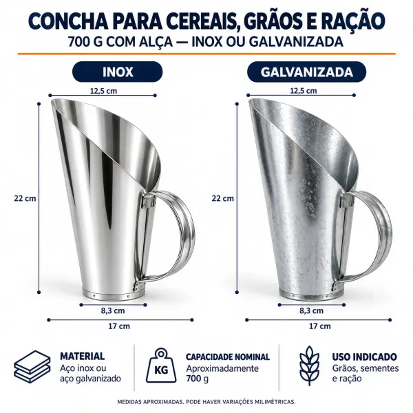 Concha para Cereais Grãos e Ração 700g co...