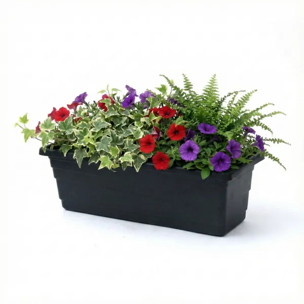 Floreira Retangular 44cm Preta  Vaso Vers...