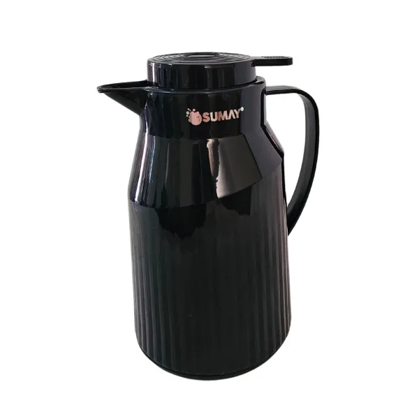 Garrafa Térmica 1L Preta Ampola Vidro  Qu...