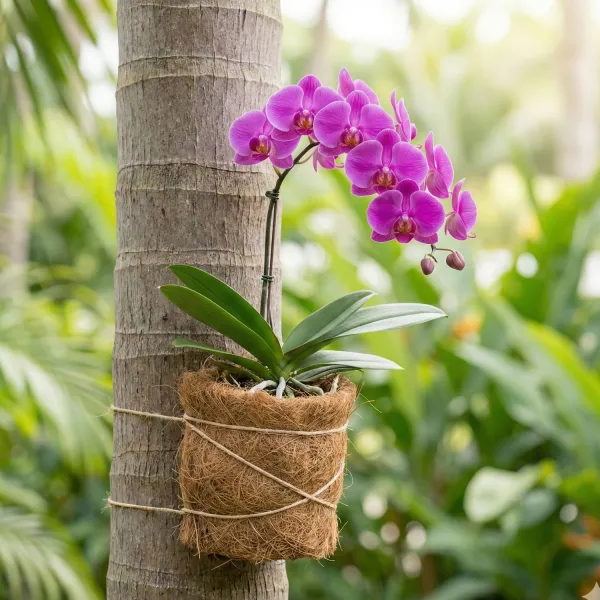 Fixador Orquídea Fibra de Coco 95cm  Plac...
