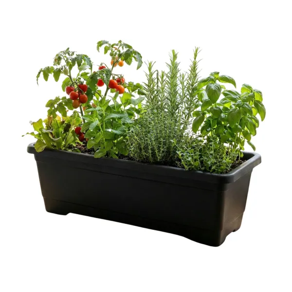 Floreira Retangular 80cm Preta  Vaso Vers...