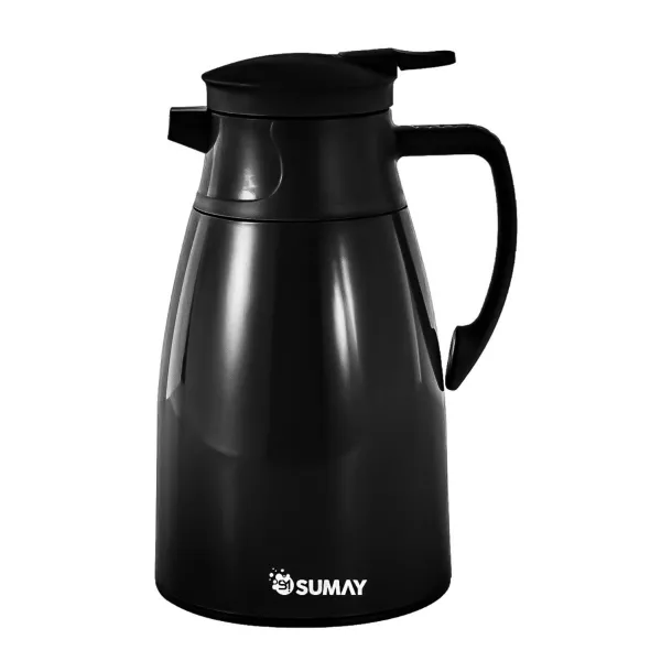 Garrafa Térmica 1L Preto Ampola Vidro  Qu...