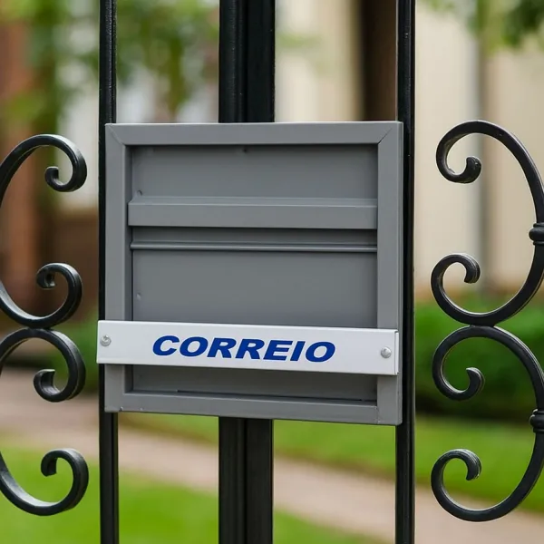 Caixa para Cartas Horizontal Cinza em Aço...