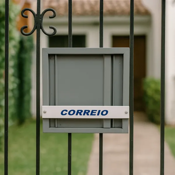 Caixa de Correio Vertical Cinza para Port...