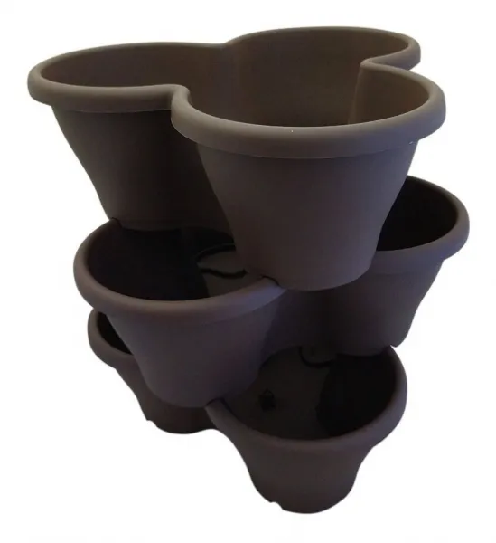 Kit 3 Vasos Verticais Empilhável para pla...
