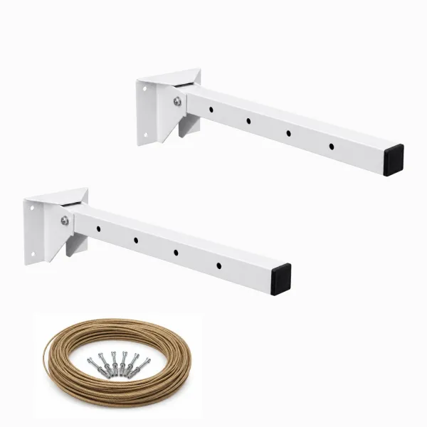 Kit 2 Suportes de Parede 4 Furos 50cm Var...