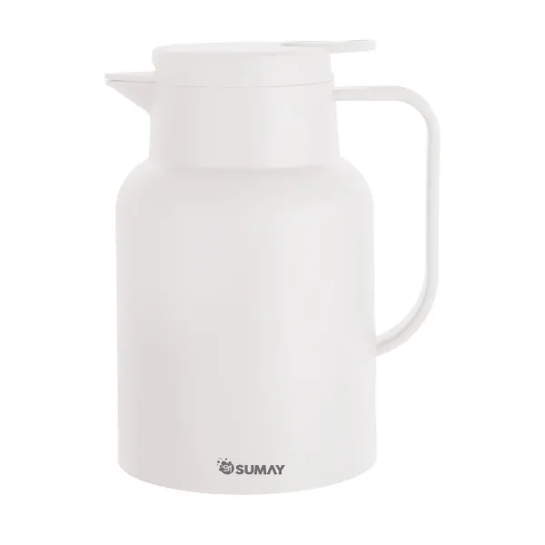 Garrafa Térmica 1L Branca Ampola Vidro  Q...