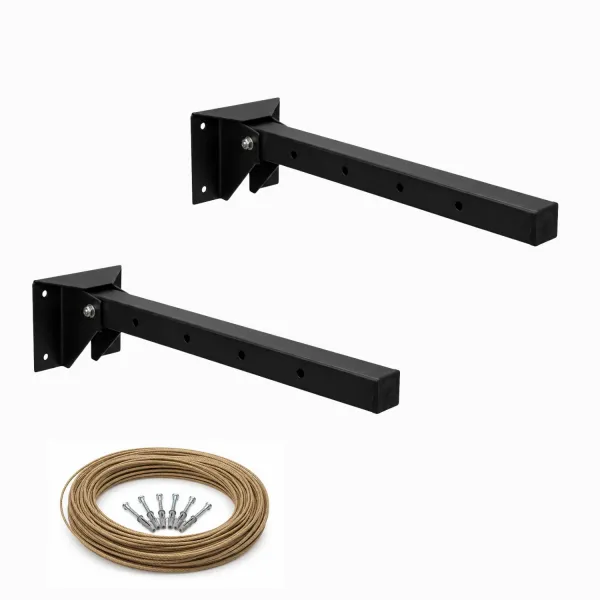Kit 2 Suportes de Parede 4 Furos 50cm Var...